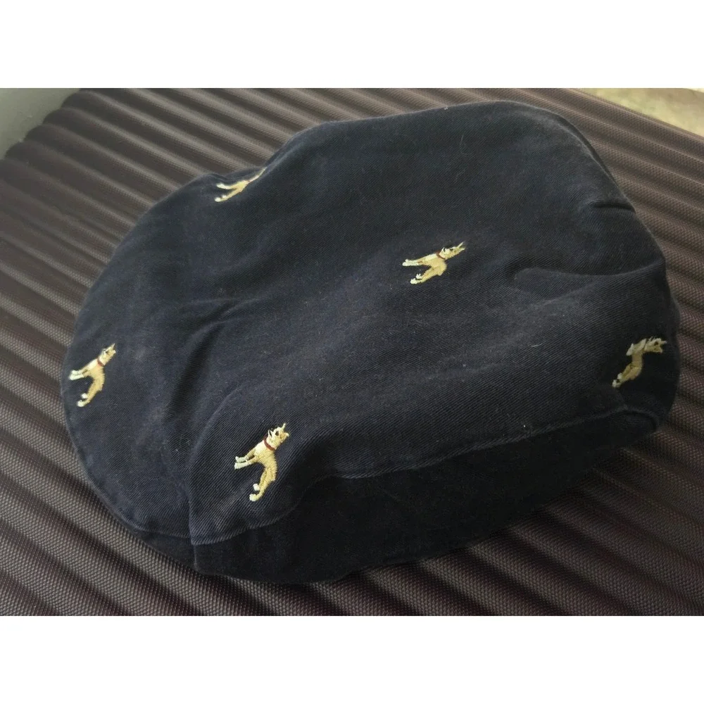 Janie and Jack 2T-3T Newsboy Hat Cap Navy Blue‎ Embroidered Dog Puppy